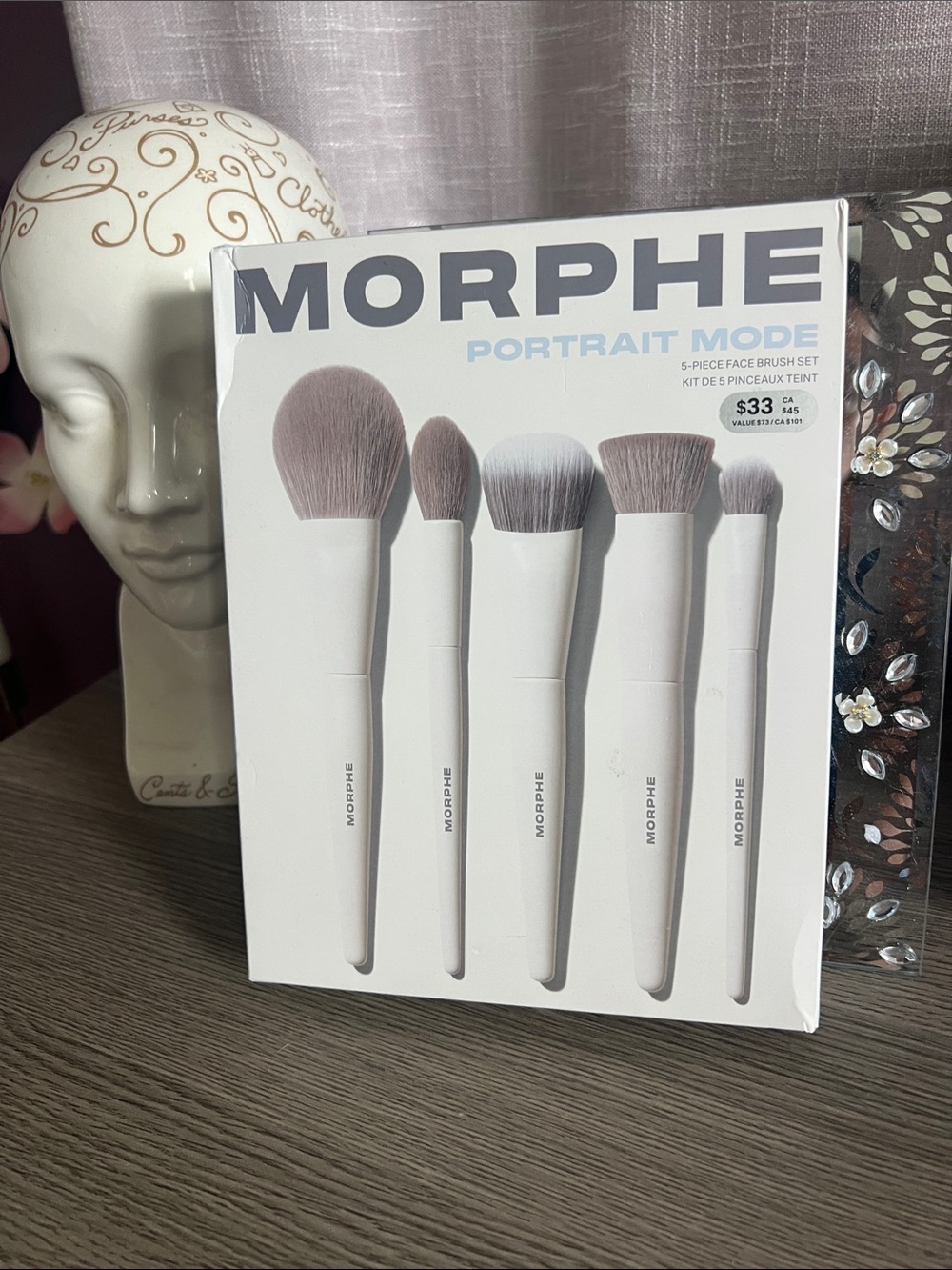Morphe Portrait Mode 5-Piece Face Brush Set - White and Gray Bristles BRAND NEW